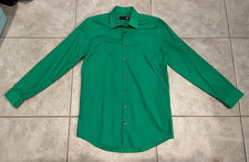 J. FERRAR JF Honolulu Green Slim Fit Dress Shirt Men's M 32-33 15-15 1/2