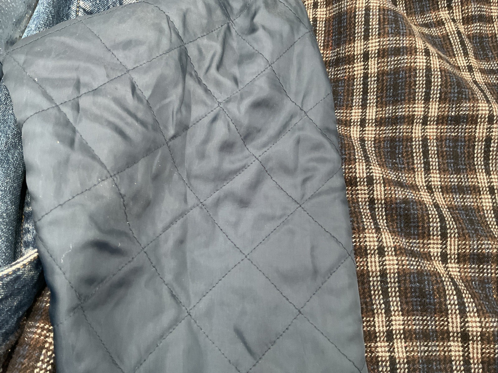 Lee Outerware Lined Denim Work Jacket Leather Col… - image 17