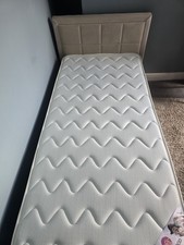 Single Ottaman Bed with Headboard and mattress. Topper. Protective Sheet