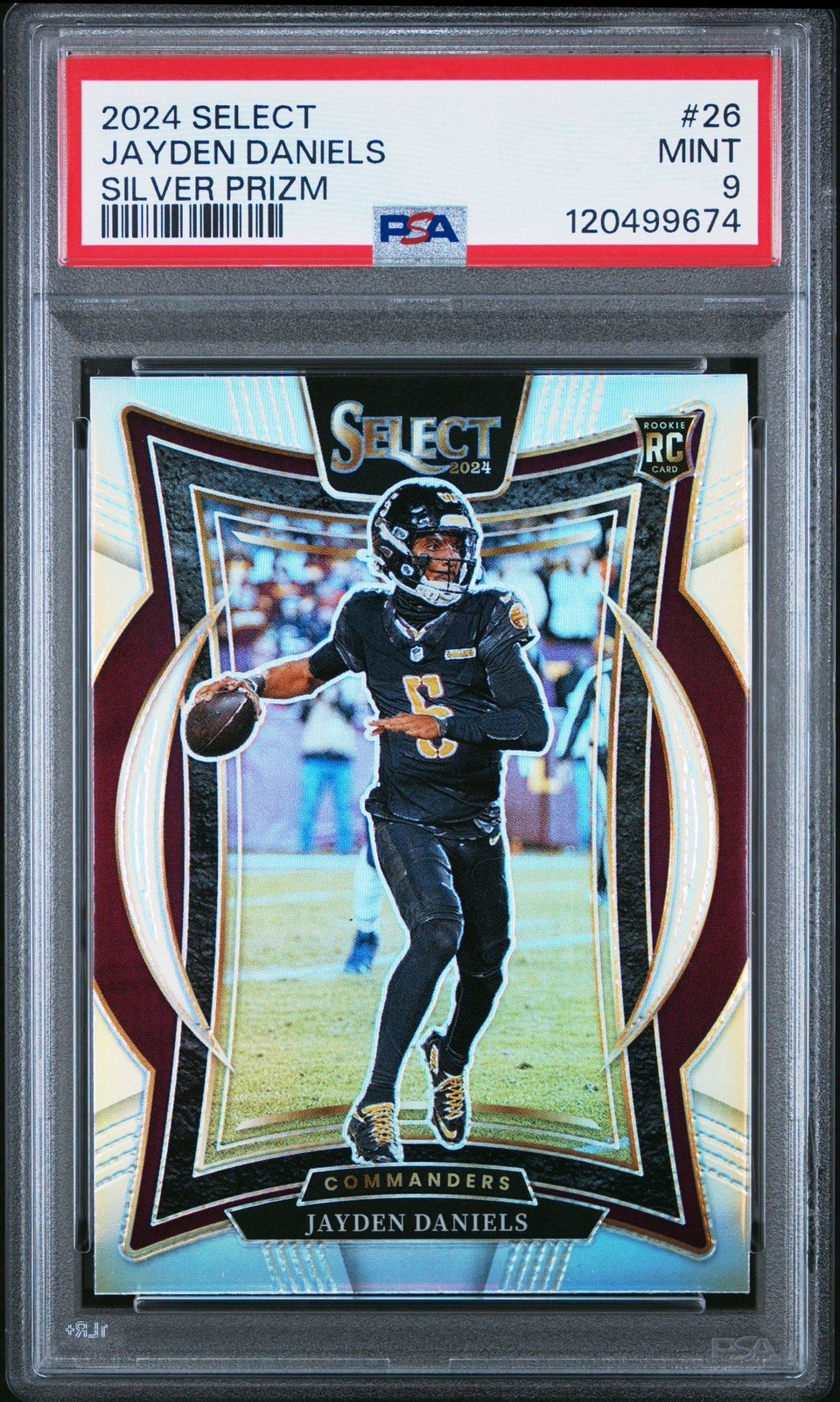 2024 Panini Select Concourse Jayden Daniels #26 Silver Prizm PSA 9