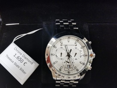 Chrono DIAMOND Theseus Stahl Silber Herrenuhr Neu limited Edition Nr. 523/3000  