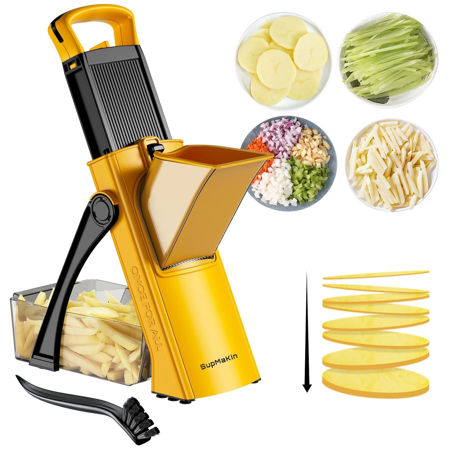 Upgrade Safe Mandoline Slicer, Multi Vegetable Chopper, Potato Slicer, Vegeta...