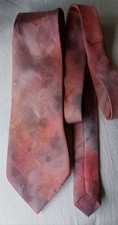Breeze, Hand-painted Pure Silk Necktie,  Classic, 8.5cm Blade, Light Salmon&Grey