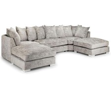 Truffle U Shape Corner Sofa Scatter Back Design With Free Matching Footstool