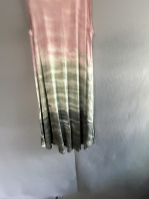 Cupio Dress Womens M Multicolor Tie Dye Scoop Neck Sleeveless Tank Swing Midi