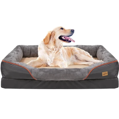 BINGOPAW Hundebett Orthopädisch waschbar L/XL/XXL Hundematratze Plüsch Hundesofa & Kissen