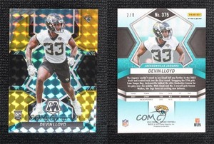 2022 Panini Mosaic Rookies Choice Black Gold Prizm /8 Devin Lloyd #375 Rookie RC