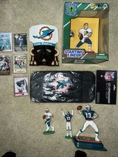 Miami Dolphins Dan Marino Figure Card Visor Lot Mask Statue NFL Football League
