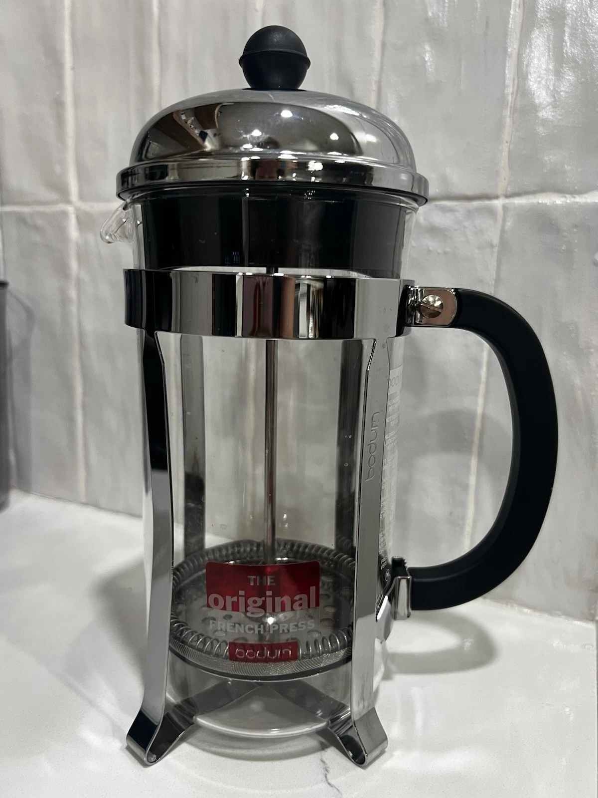 Bodum Chambord French Press Coffee Maker Chrome Stainless Steel 8 Cup