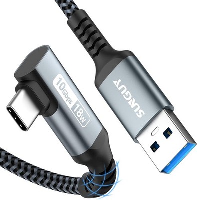 SUNGUY USB C Kabel Winkel, 0.5M 10Gbps USB 3.1 Gen 2 USB C Ladekabel und