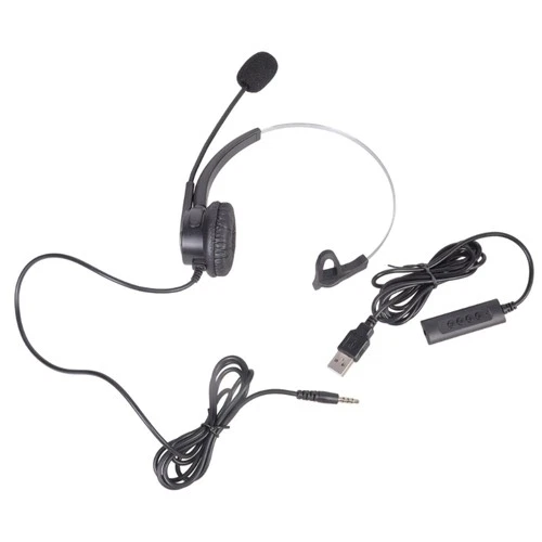 USB Computer Headset with Microphone for Laptop 3.5mm Corded Stereo Call Center
