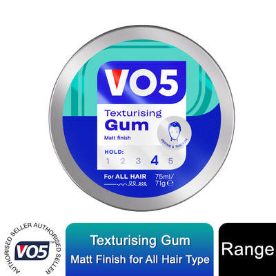 VO5 Texturising Gum, extra fester Halt, 75 ml, Packungen mit 4, 5, 6, 8, 10 oder 12