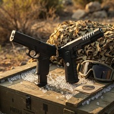 Outdoor Toy Blaster Set Twin Pistols with 100 Toy Bullets Kids Party Game