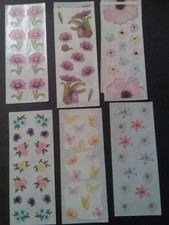 Creative Memories  Lot of Six Studio Stickers  2" x 5"  Spring Flowers