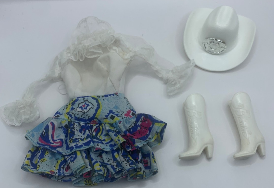 Vintage Western Fun Nia Barbie Fashion Outfit Dress Boots #9933 Cowboy Cow Girl