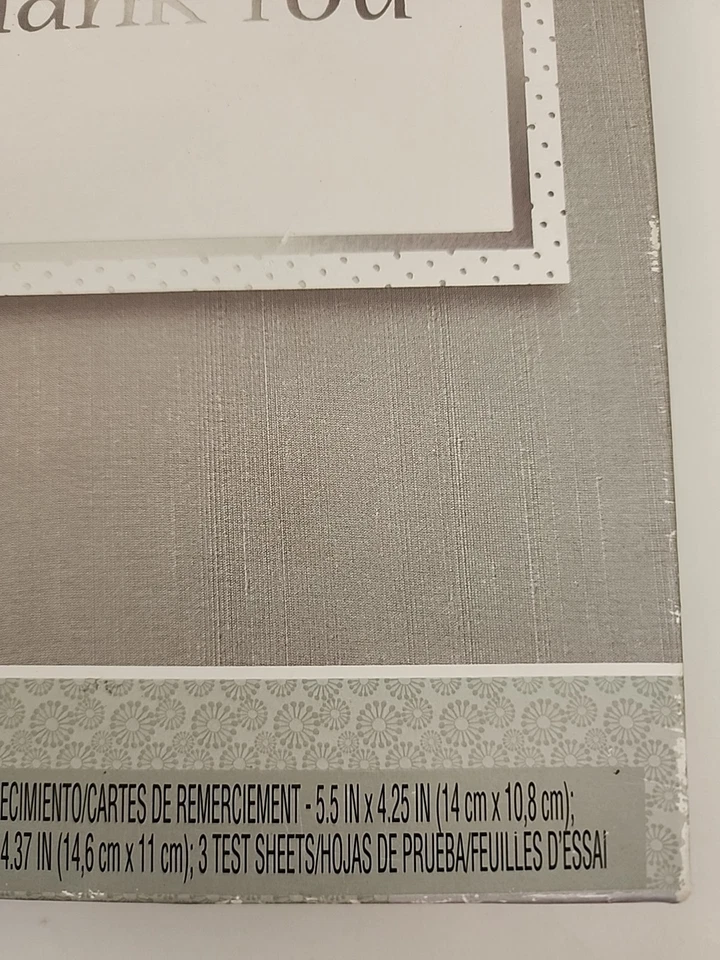 Wiltonprint Thank You Cards Graduation Wedding Birthday White Silver Print 50ct - Image 3 of 4