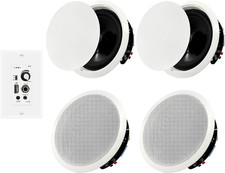 6.5'' Bluetooth in Ceiling Speakers with Wall Amplifier Receiver 600W Flush Moun