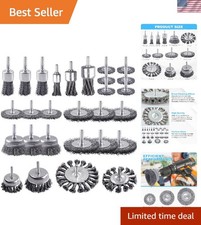28 Pack Wire Wheel Brush, Carbon Steel & Twist Knot Cup Brush, Wheel Brush, P...