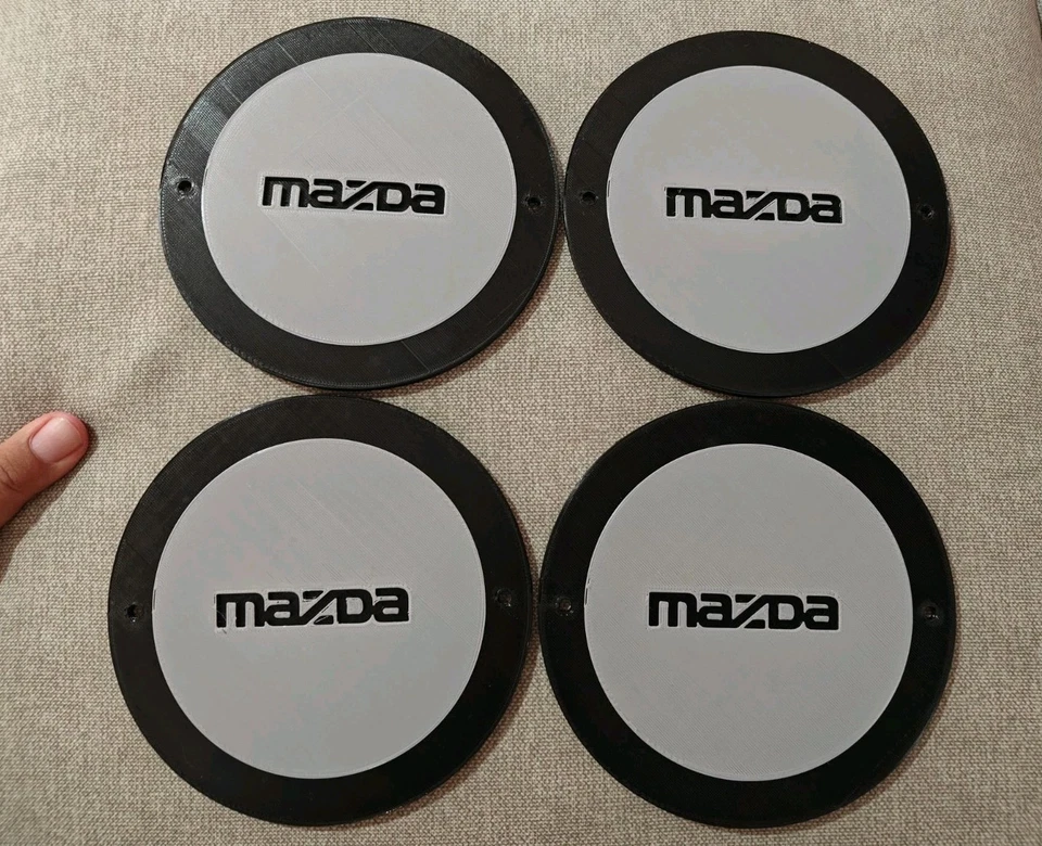 4 x RX-7 MAZDA вращающийся классический обод центральные колпаки для замены обода 3D напечатано - Изображение 3 из 4