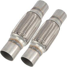 Exhaust Flex Pipe Double Braid Stainless Steel Tube 2.5x6x10 Inch 2 Pack