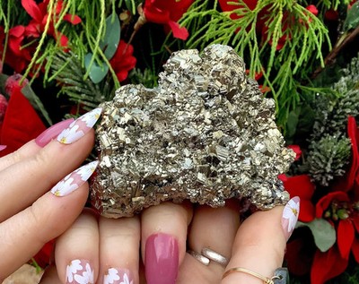 Pyrite Crystal Cluster ~ Large 11 oz. ~ 3'' Long ~ Super Sparkling Golden Specim