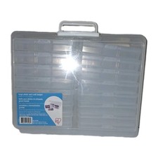 Iris Large Photo Craft Keeper 16-4x6 Holders Clear Handle USA NEW