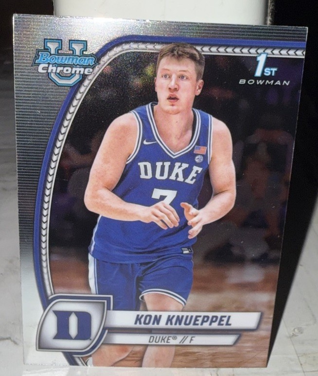 2024-25 Bowman University Chrome 1st Bowman Kon Knueppel #48 Refractor Duke (RC)