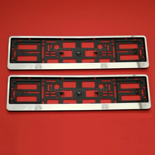 2x CHROME NUMBER PLATE SURROUNDS HOLDER FRAME FOR CAR AUDI A3 A4 A5 A6 Q7