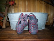 WONDER NATION BOYS TODDLER CASUAL SANDALS SHOES SIZE 2 RED GRAY ADJUSTABLE NEW