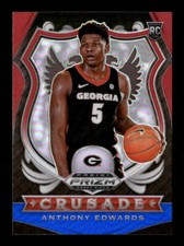 Anthony Edwards 2020 Panini Prizm Draft Picks Collegiate #81 Red White and Blue