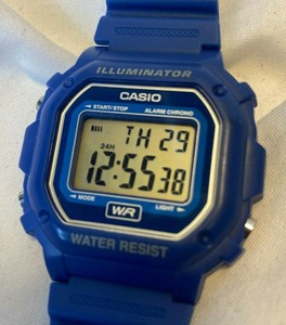Casio Illuminator F-108WH 3224 Mens Alarm Chrono Digital Watch Blue