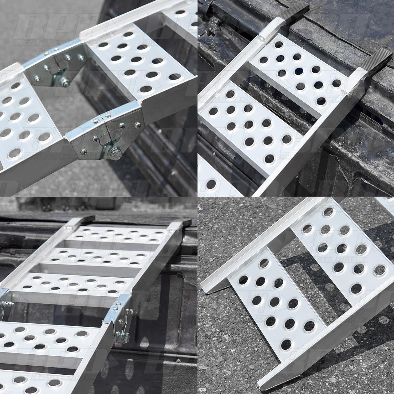 MOTORCYCLE MOTOCROSS MX BIKE ALUMINIUM VAN TRAILER LOADING RAMP TRI ...