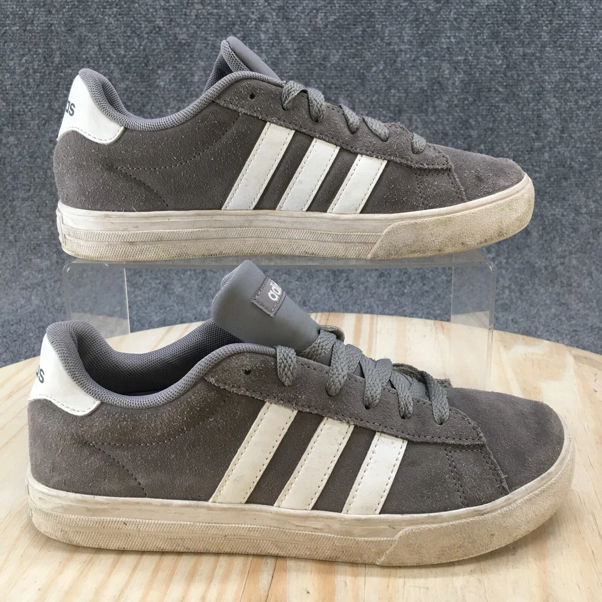 Adidas Shoes Mens 5 Daily 2.0 Sneaker Grey Suede Lace Up Low Top