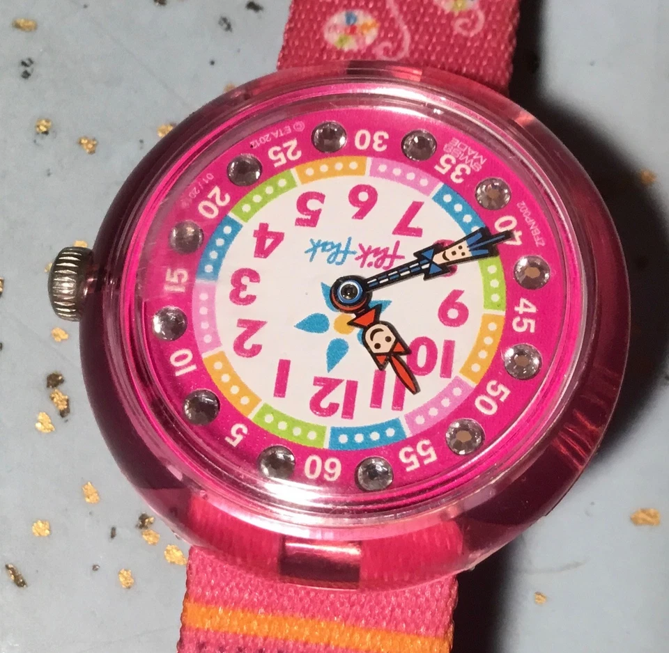 2013 FLIK FLAK ZFNBP002-PINK FAIRY ELEPHANT PALACE CHILDS WATCH WRIST UP TO 6" - Image 4 of 4