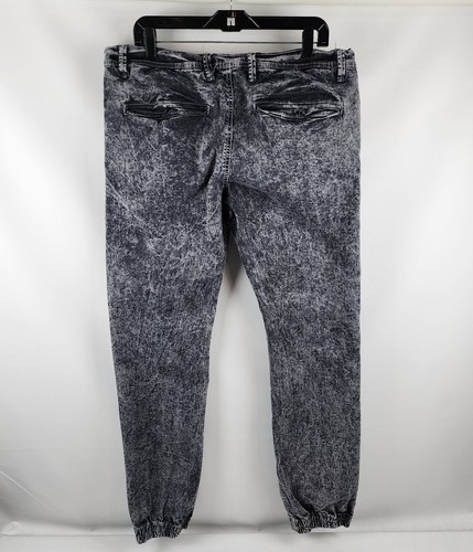 Jordan Craig Jeans Mens 36x31 Black Acid Wash Denim Slim Joggers - Picture 7 of 8