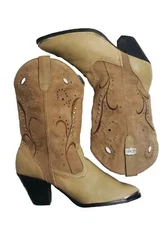 Dingo Cowboy Boots Di 588 Womens Size 8 Chestnut Ava Leather Suede Western  EUC 