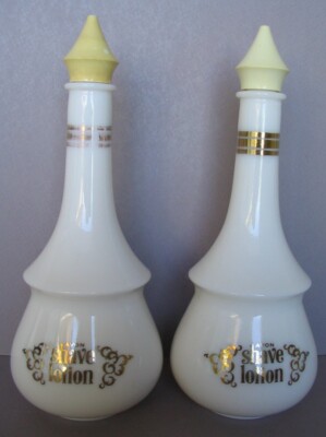 VTG 1963 Avon 2 CLOSE HARMONY BARBER BOTTLES ORIGINAL AFTERSHAVE LOTION & SPICY