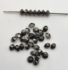 24pc Swarovski Crystal Comet Argent Dark 2X 5mm Flat Bicone 5307 Beads; Spacers