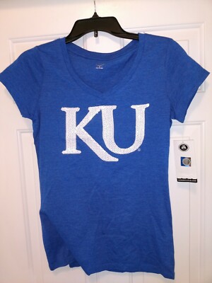NWT NCAA Kansas University Jay Hawks Graphic Shirt Women's Medium Blue