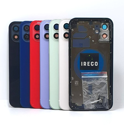 Ersatz iPhone 12 Rückseite Glas Rückseite Gehäuse Cover Rahmen Chassis Logo