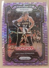 AALIYAH EDWARDS 2024 Panini Prizm Monopoly WNBA RC Rookie PURPLE MONEY /50