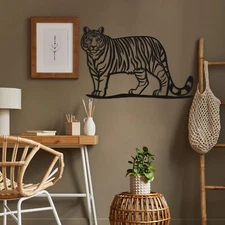 Tiger Metal Wall Art, Family Tree Wall Decor, Large Wall Art,