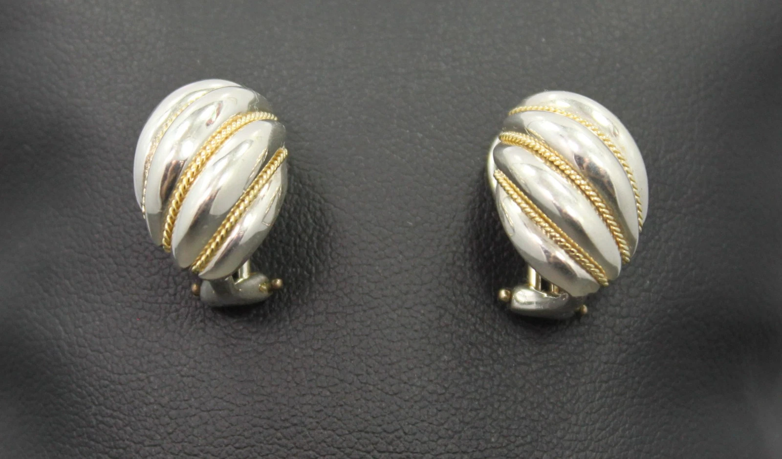Tiffany & Co. 18k & Sterling Shrimp Huggie Earrings