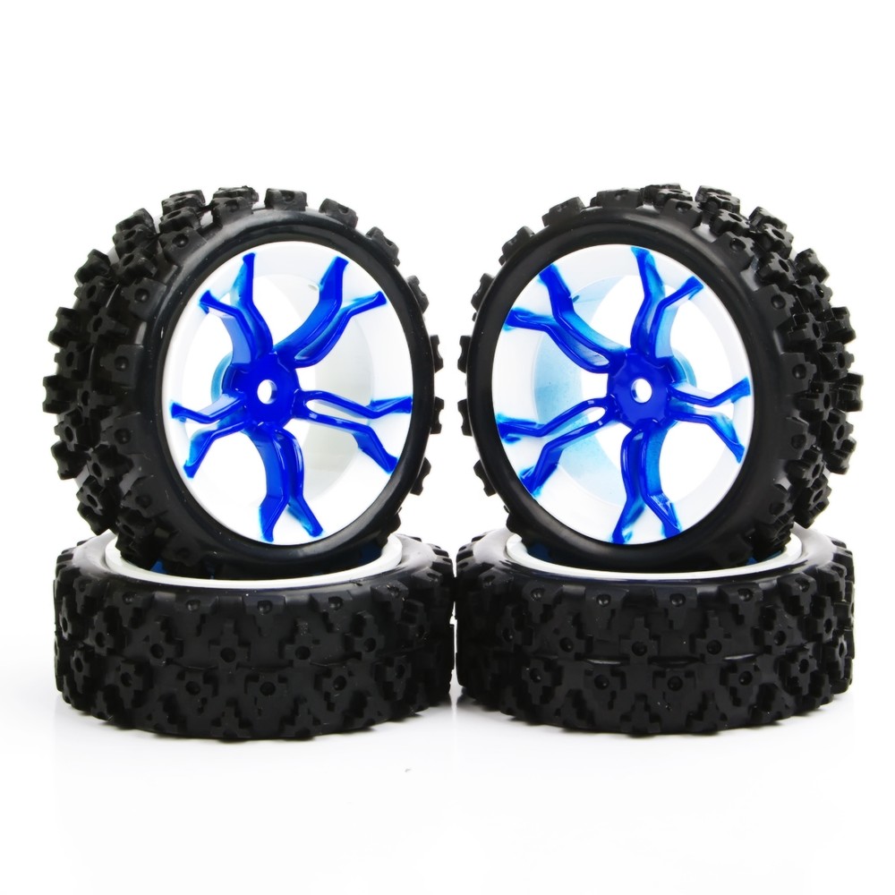 4X 12mm Hex Rubber Rally Tires &Wheel Rim For HSP HPI RC 1:10 Off Road Car MPNWB