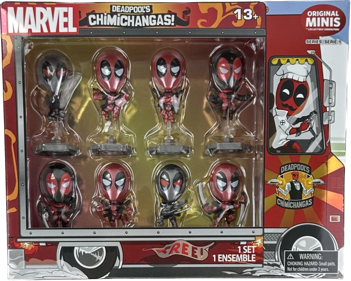 Marvel 8 Pc Collectible Series Deadpool's Chimichangas Character Mini Figure Set