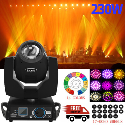 7R 230W Zoom Beam Moving Head RGBW DMX Gobo Stage Lighting Strobe Party DJ Light