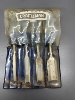 (A) VINTAGE CRAFTSMAN 9 36807 WOOD CHISEL SET 1/4  1/2  3/4  1  VGC USA