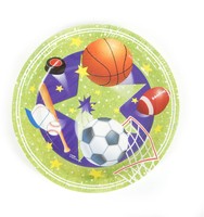 Sports Pattern Printed Plates (7 Round) Case Pack 36-1883090 on sale Sports Pattern Printed Plates (7 Round) Case Pack 36-1883090 on sale