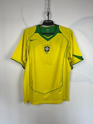 Nike Brasil 2004-2006 Home Football Jersey Sz M | eBay