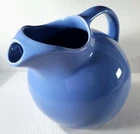 VNTG 1943(?) McCoy Blue Ceramic 2.5 Quart Tilt Ball Handle Pitcher w/ Ice Lip